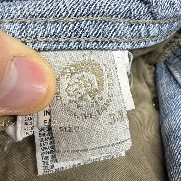 Diesel jeans mens 34x32 Fits 35x33 Blue Viker Straight Whisker Vintage y2k 2000s - Picture 13 of 16